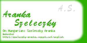 aranka szeleczky business card